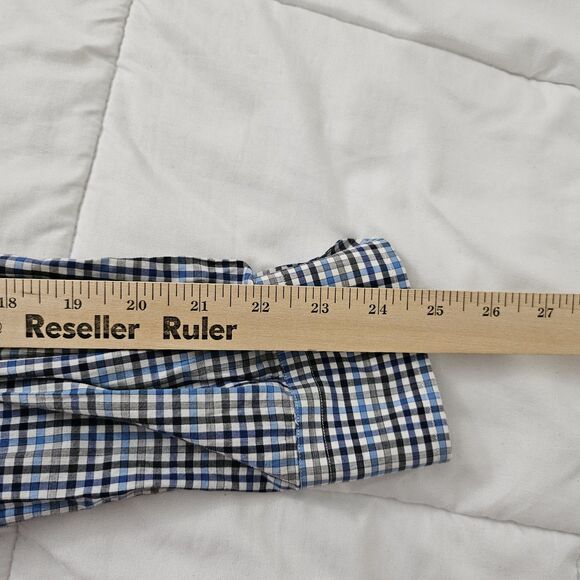 Billy Reid Shirt Mens Large Blue Plaid Check Button Down Longsleeve Standard Cut - Picture 10 of 10